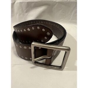 BANANA REPUBLIC Women's Brown Studded Belt W/ Brass Buckle Size XS/S